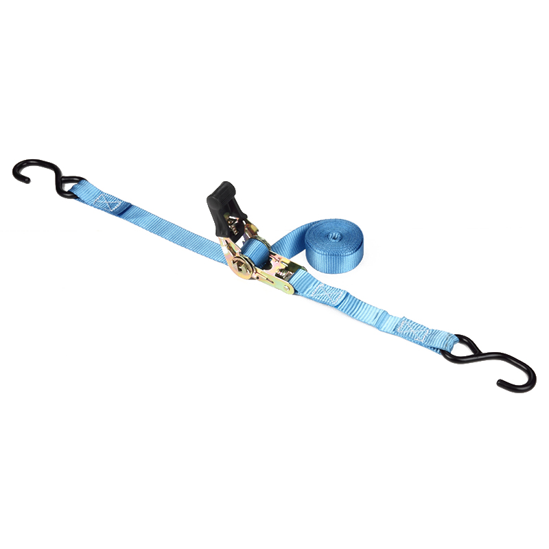 1 inci 25mm 800kg tali leher ratchet dengan cangkuk s bersalut hitam