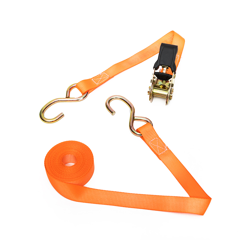 1 inci 25mm 800kg tali leher ratchet dengan cangkuk s bersalut hitam