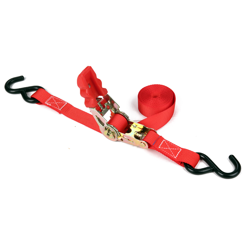 1 inci 25mm 800kg tali leher ratchet dengan cangkuk s bersalut hitam